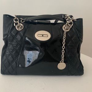 Stuart Weitzman XL Patent/Lamb Skin Leather Bag